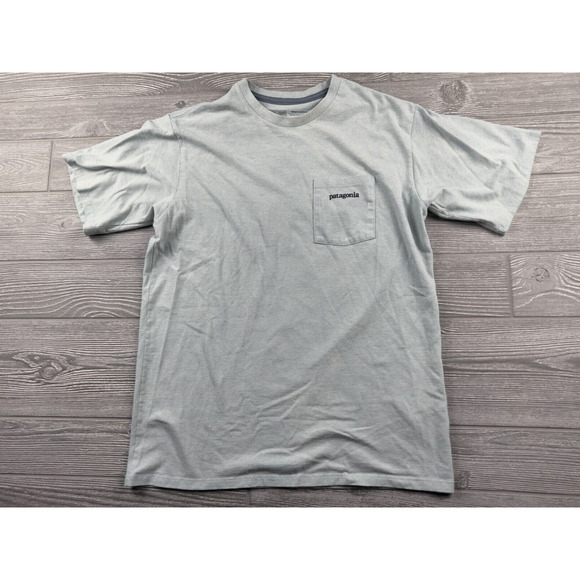 Patagonia Other - Patagonia Shirt Mens S Gray Regular Fit Short Sleeve Pocket Crew Neck Logo